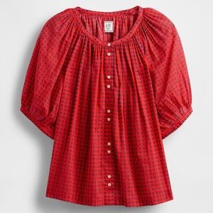 NWOT Gap x DOEN Red Vermilion Gingham Top - Size L